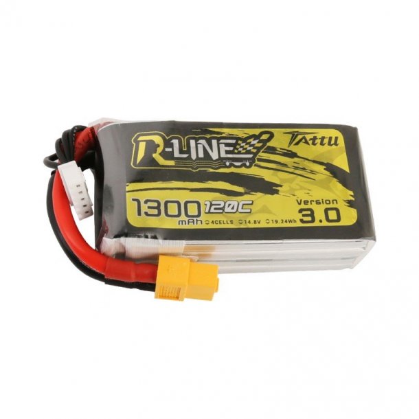 TATTU R-line 1300mAh 14.8V 120C 4S Lipo batteri.