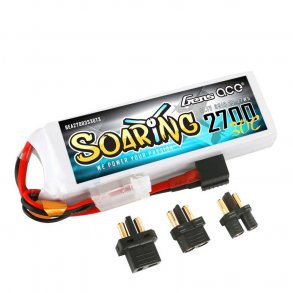Gens Ace Soaring 2700mAh 11.1V 30C Lipo batteri med XT60/EC3/Deans stik.