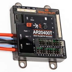 AR20400T- Spektrum DSMX 20-kanals PowerSafe telemetri-modtager, 2,4GHz. BESTILLINGSVARE.