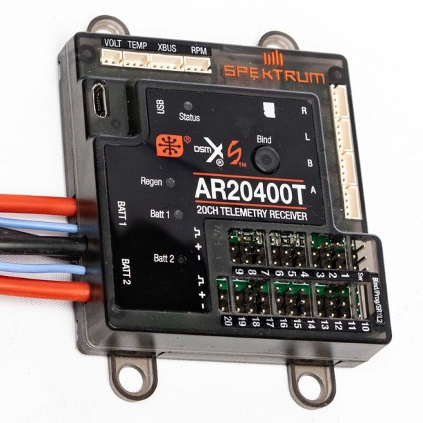 AR20400T- Spektrum DSMX™ 20-kanals PowerSafe telemetri-modtager, 2,4GHz. BESTILLINGSVARE.