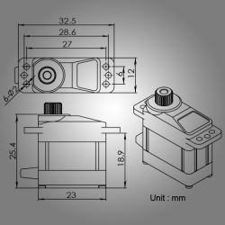 BMS 220HT, ca. 15 grams mini servo med metalgear