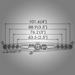 Alu. servo dobbeltarm, 4,0". Rd