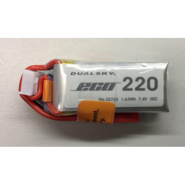 Dualsky LiPo batteri, 220mAh-2s, 30C