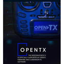 RadioMaster TX12 sender med OpenTX, 2,4GHz med 16 kanaler og multiprotokol. HUSK AT KBE BATTERIER.