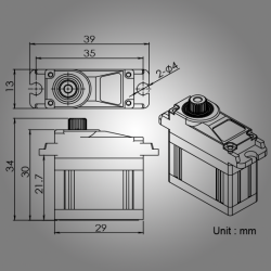 BMS-391HT, ca. 22 grams digital HV servo med metalgear.
