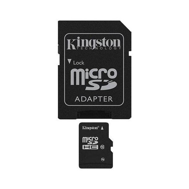 32 GB Kingston Micro SD-kort, Klasse 10.