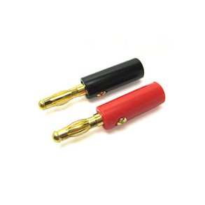 4 mm bananstik, sort og rd