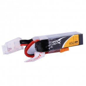 TATTU 450mAh 11.1V 75C 3S Lipo batteri, lang type.