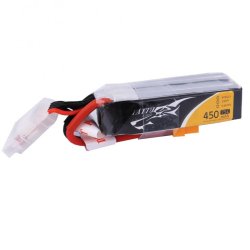 TATTU 450mAh 14.8V 75C 4S Lipo batteri, lang version.