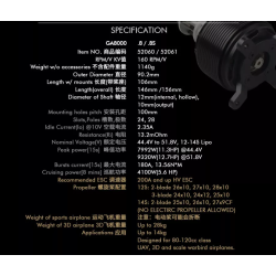 Dualsky GA8000.8, 160KV, 4 skrues system.