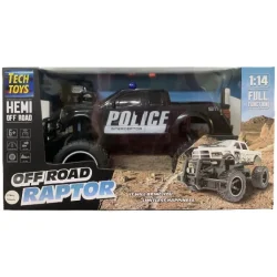 POLICE CAR R/C 1:14 W/SOUND &amp; LIGHT 27/49/MHZ