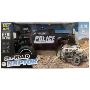 POLICE CAR R/C 1:14 W/SOUND & LIGHT 27/49/MHZ