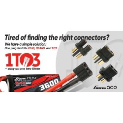 Gens Ace Soaring 2700mAh 11.1V 30C Lipo batteri med XT60/EC3/Deans stik.