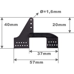 Robbe hngsler til flaps L35+22=57 H1=6 H2=25 10 stk.