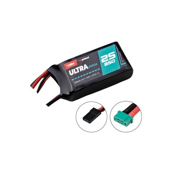 LIFEPO4 850mAh 6.6V 25(30)C 2S LIFEPO4 batteri MPX/JR/XH stik