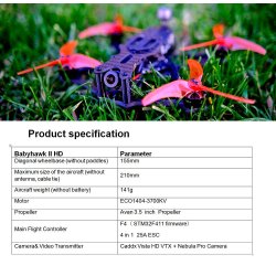 Babyhawk II HD - 3.5" Micro DJI FPV Drone, uden modtager.
