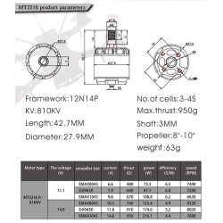 EMax MT 2216-CW, 810KV multirotor motor combo.