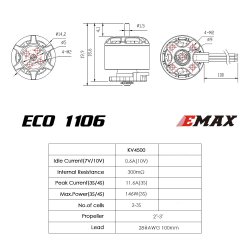 ECO 1106, 4500KV multirotor motor fra EMax.