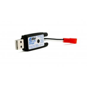 E-Flite USB lader 500mA med JST stik, 1-celles LiPo.