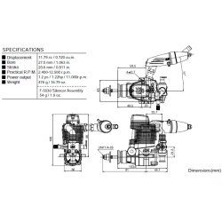 OS FS 72 ALPHA 4-takt Metanolmotor, 11,79ccm.