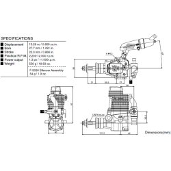 OS FS 81 Alpha 4-takt Metanolmotor, 13,26ccm.