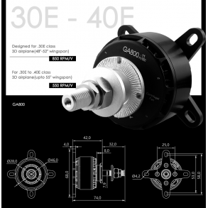 Dualsky GA800 V2, 850KV / 550KV