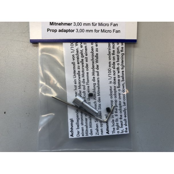 Wemotec adaptor til 3 mm aksel