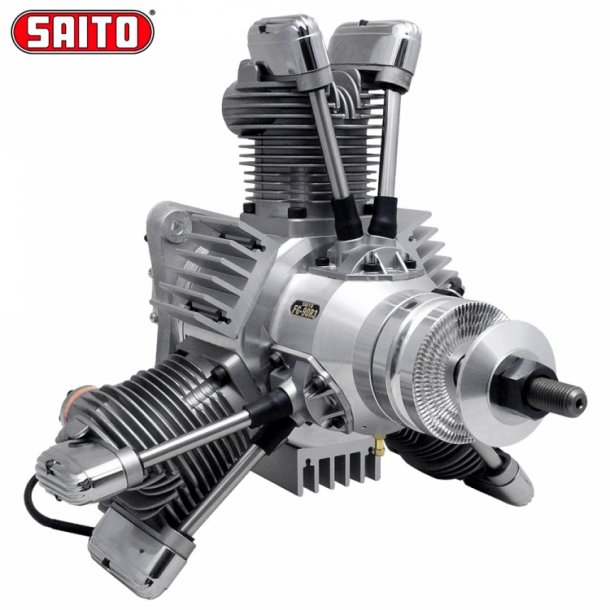 Saito FG-90R3 90cc 4-takt 3-cyl Bensin stjernemotor.