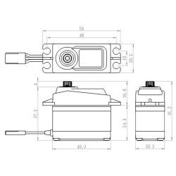 SC-1258TG Digital Servo 12Kg 0,08s Coreless Black Edition.
