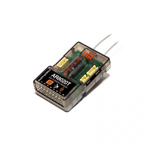 AR8020T- Spektrum DSMX 8-kanals Variometer telemetri-modtager, 2,4GHz.
