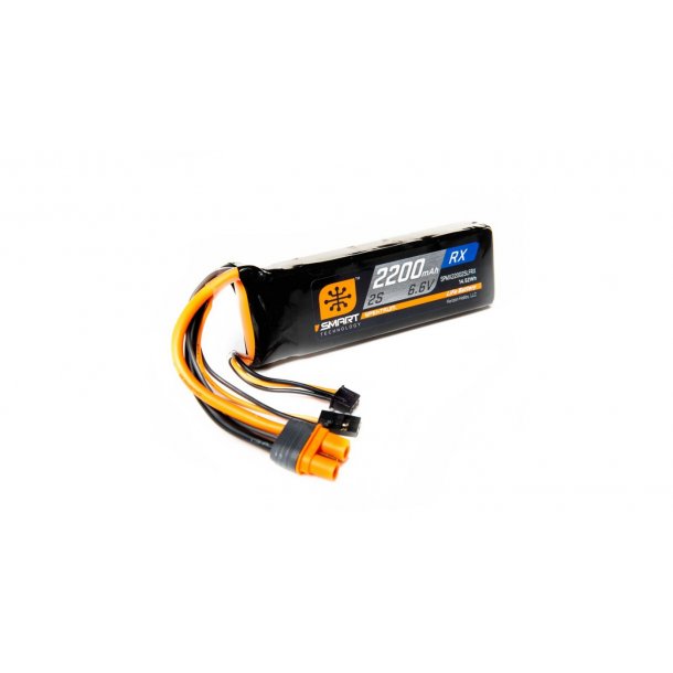 6.6V 2200mAh 2S 15C Smart LiFe Receiver Battery: Universal Receiver, IC3.