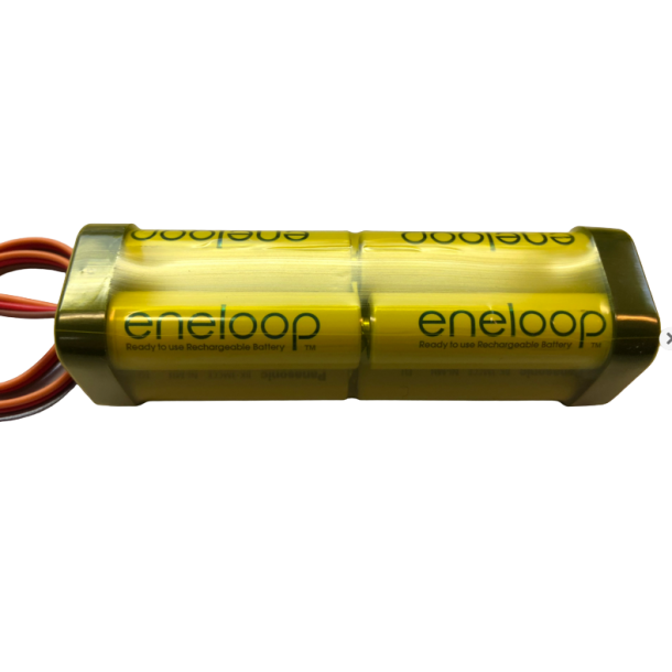Eneloop sender batteri, 9,6 Volt, 1900 mAh.