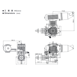 OS 65 AX 2-takt Metanolmotor, 10,63ccm med lyddmper.