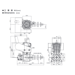 OS GT33 2-takt Bensinmotor, 33ccm.