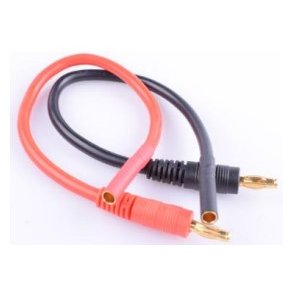 Ladekabel med 4mm guldstik 14AWG 30cm