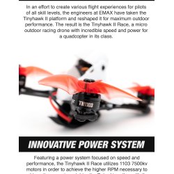 Tiny Hawk II RACE, FPV Quadcopter (BNF til FrSky D8).