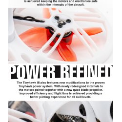 Tiny Hawk 3, FPV Quadcopter (BNF til FrSky D8).