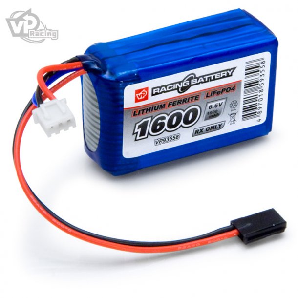 1600mAh Li-Fe batteri, 6,6 Volt.