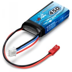 Li-Po Batteri 2S 7,4V 450mAh 20C JST.