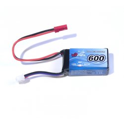 Li-Po Batteri 2S 7,4V 600mAh 25C JST.