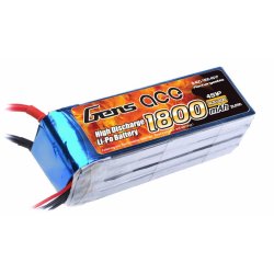 Gens ace 1800mAh 14.8V 45C 4S Lipo batteri.