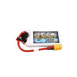 Gens Ace G-Tech Soaring 1300mAh 7.4V 30C Lipo batteri med XT60 stik.