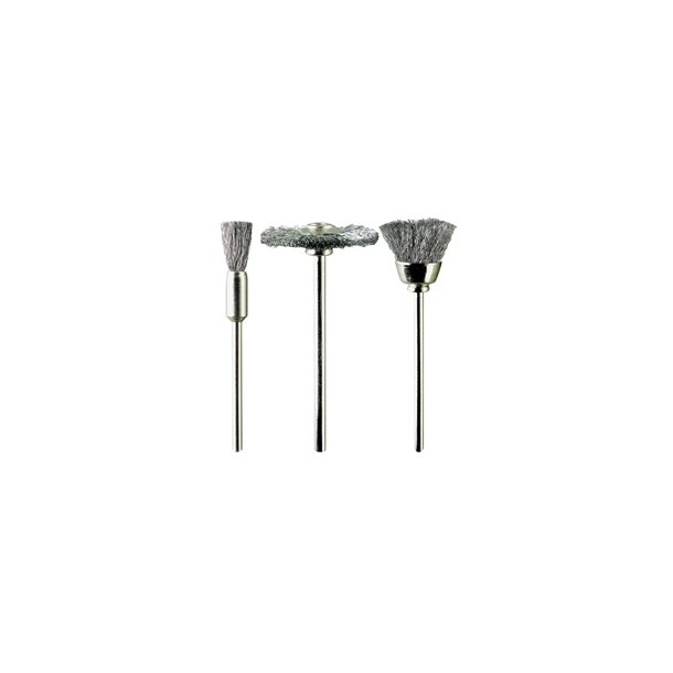 3 assorted steel brushes