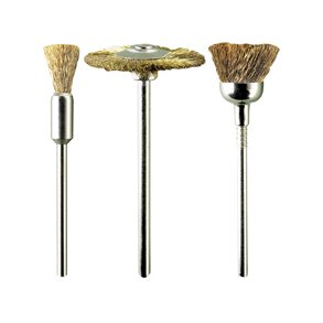 3 assorted brass brushes